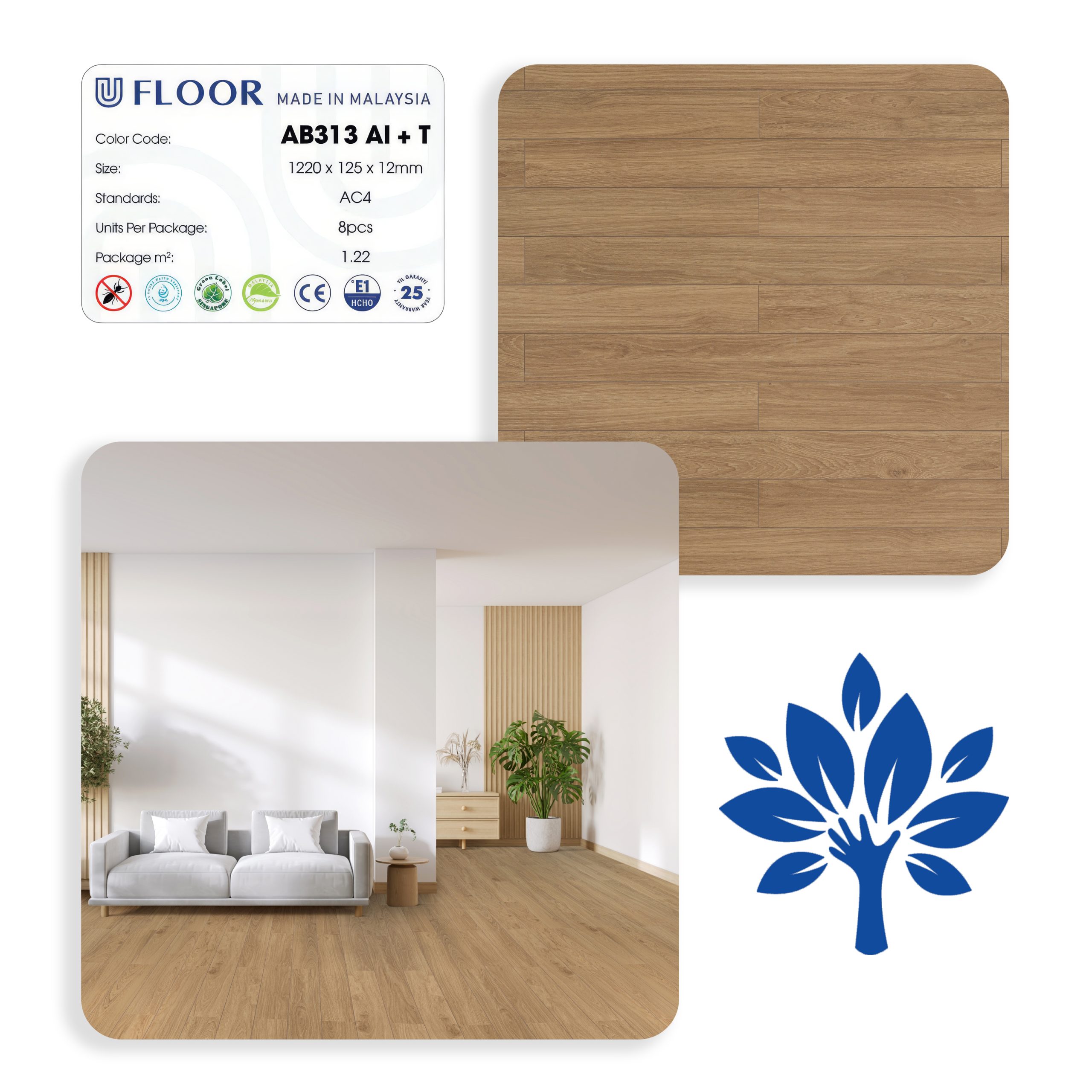 Sàn gỗ U Floor AB 313 AI - Narrow Plank - Hình ảnh 4