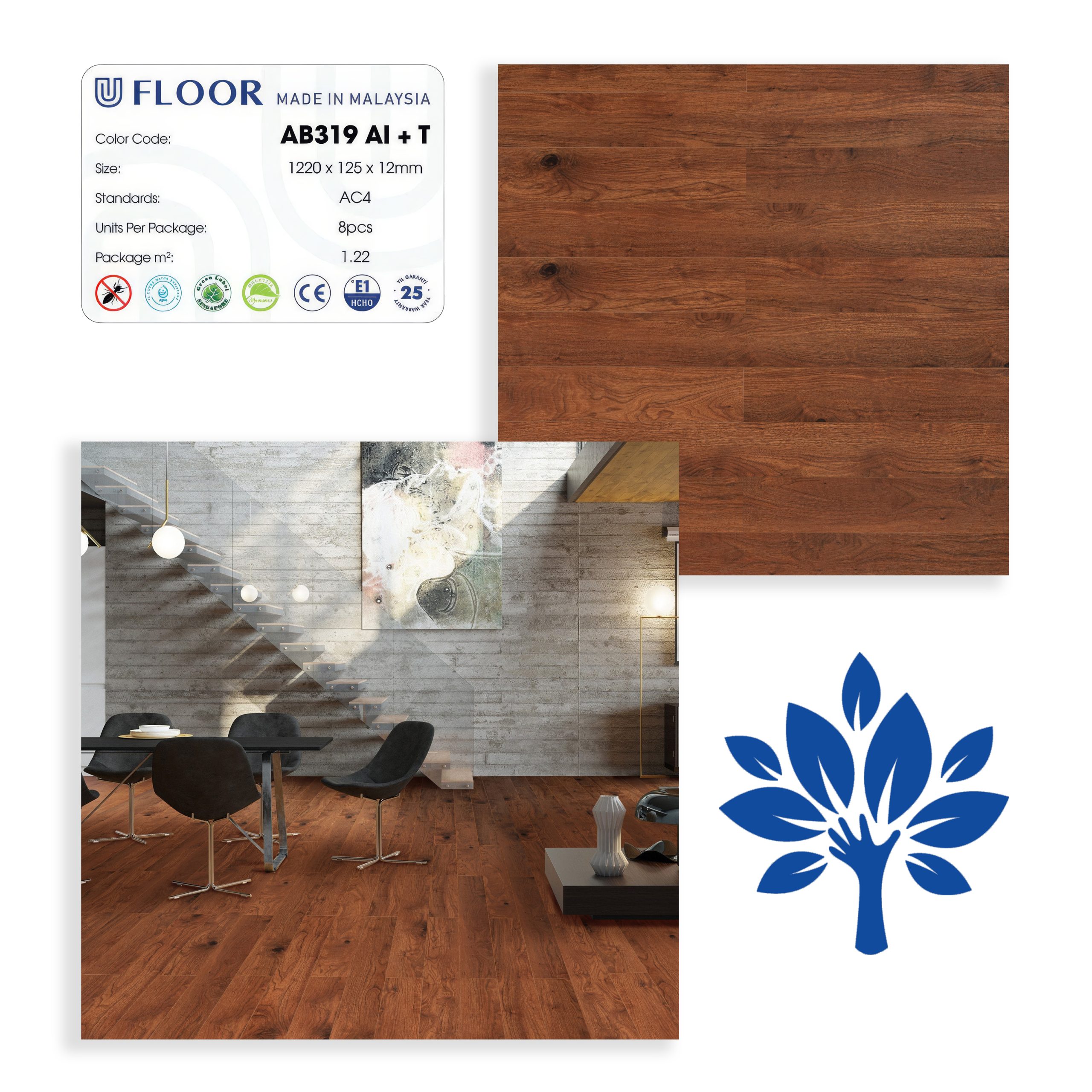 Sàn gỗ U Floor AB 319 AI - Narrow Plank - Hình ảnh 4